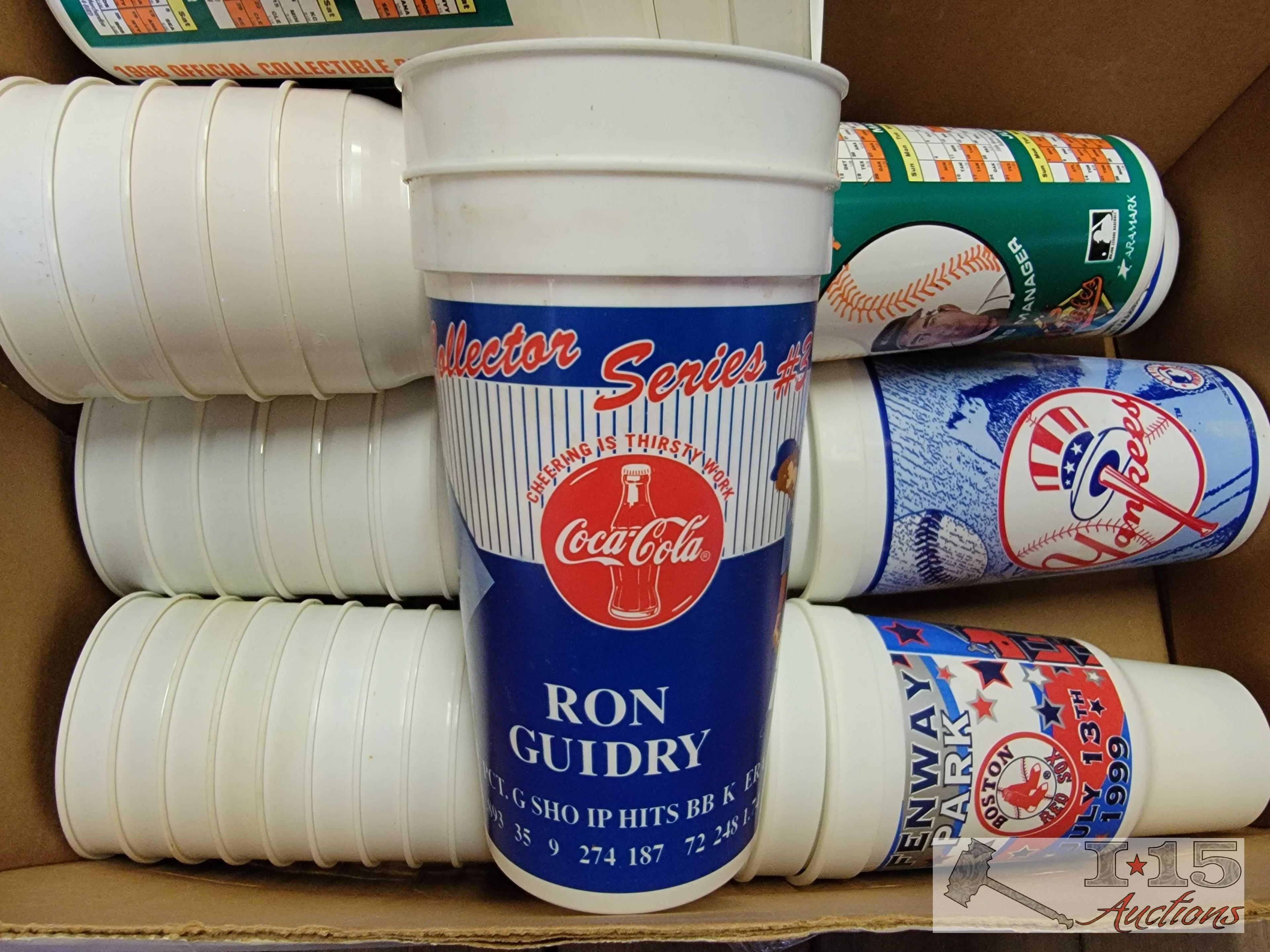 Box of Collectable Plastic Baseball Cups