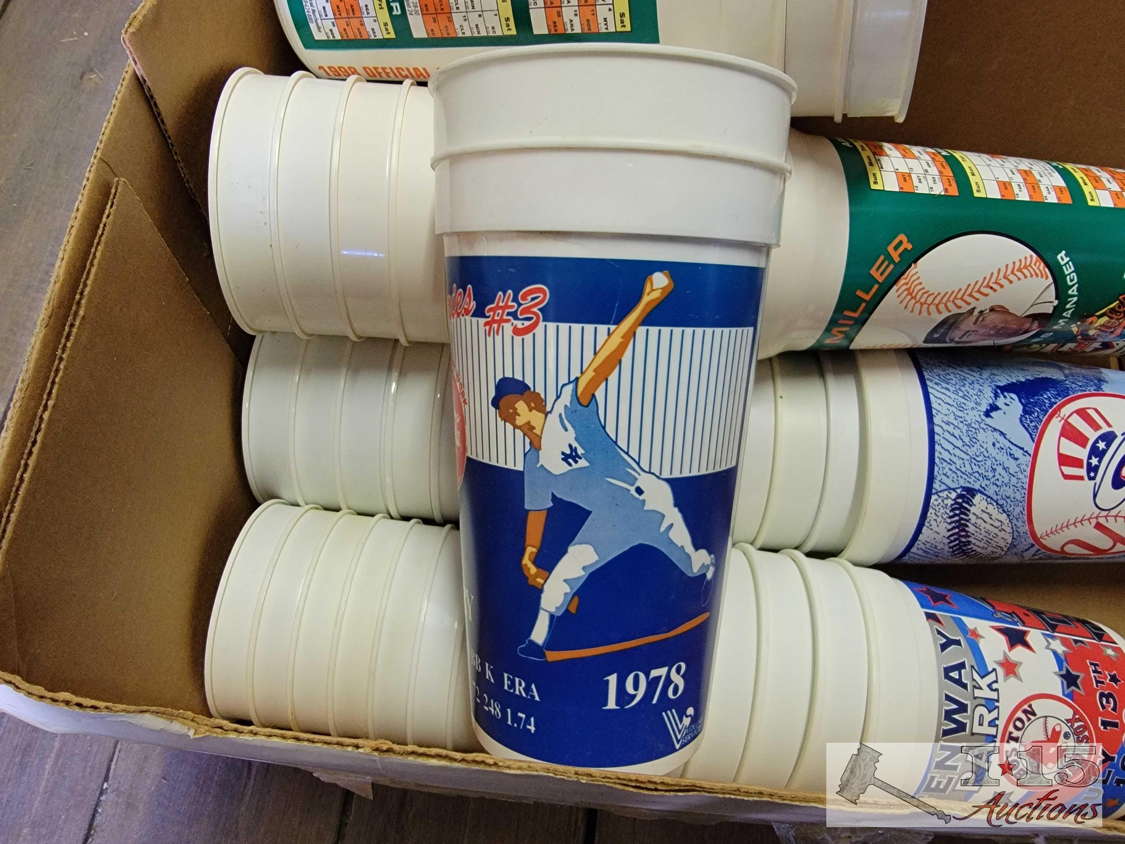 Box of Collectable Plastic Baseball Cups