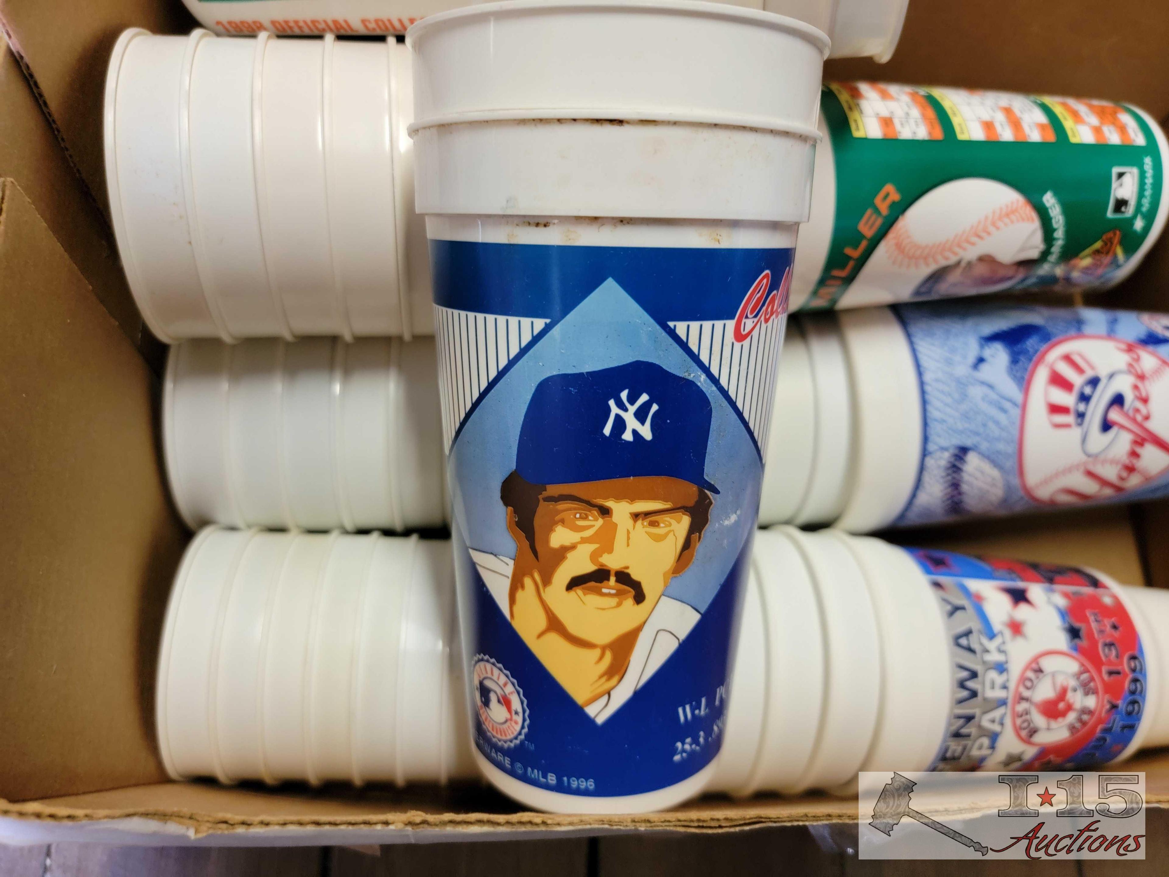 Box of Collectable Plastic Baseball Cups