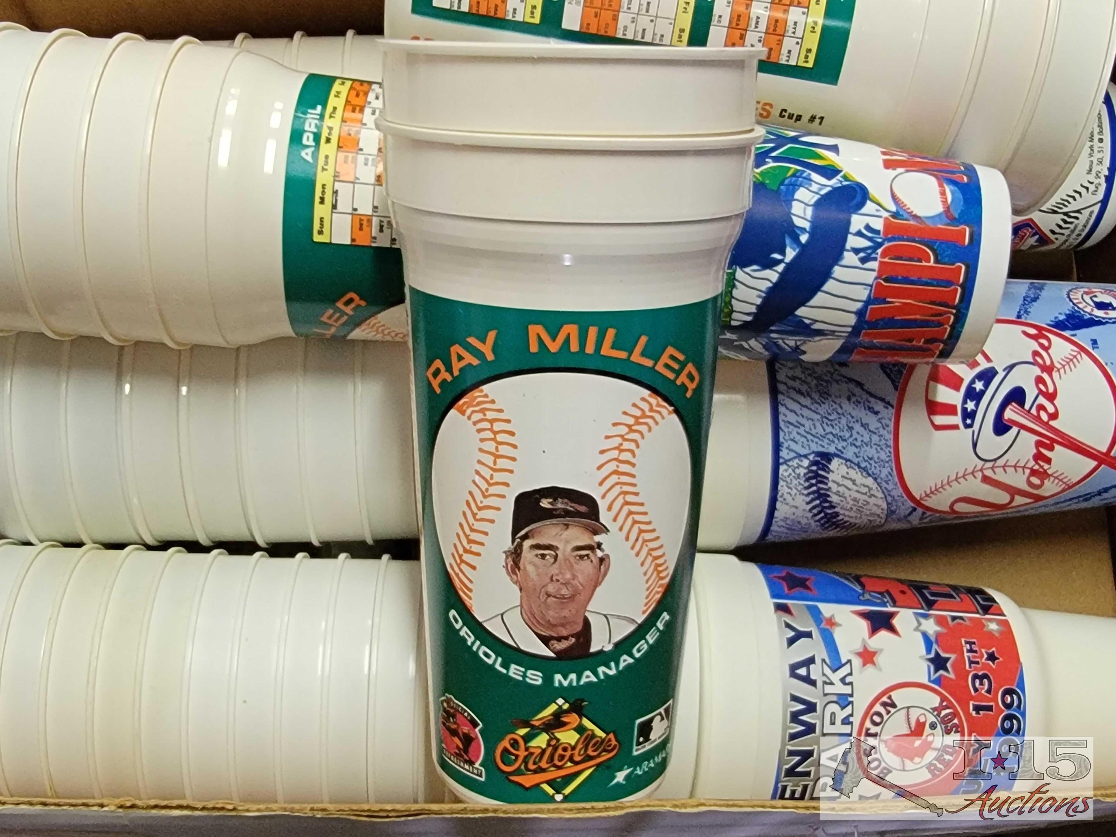 Box of Collectable Plastic Baseball Cups