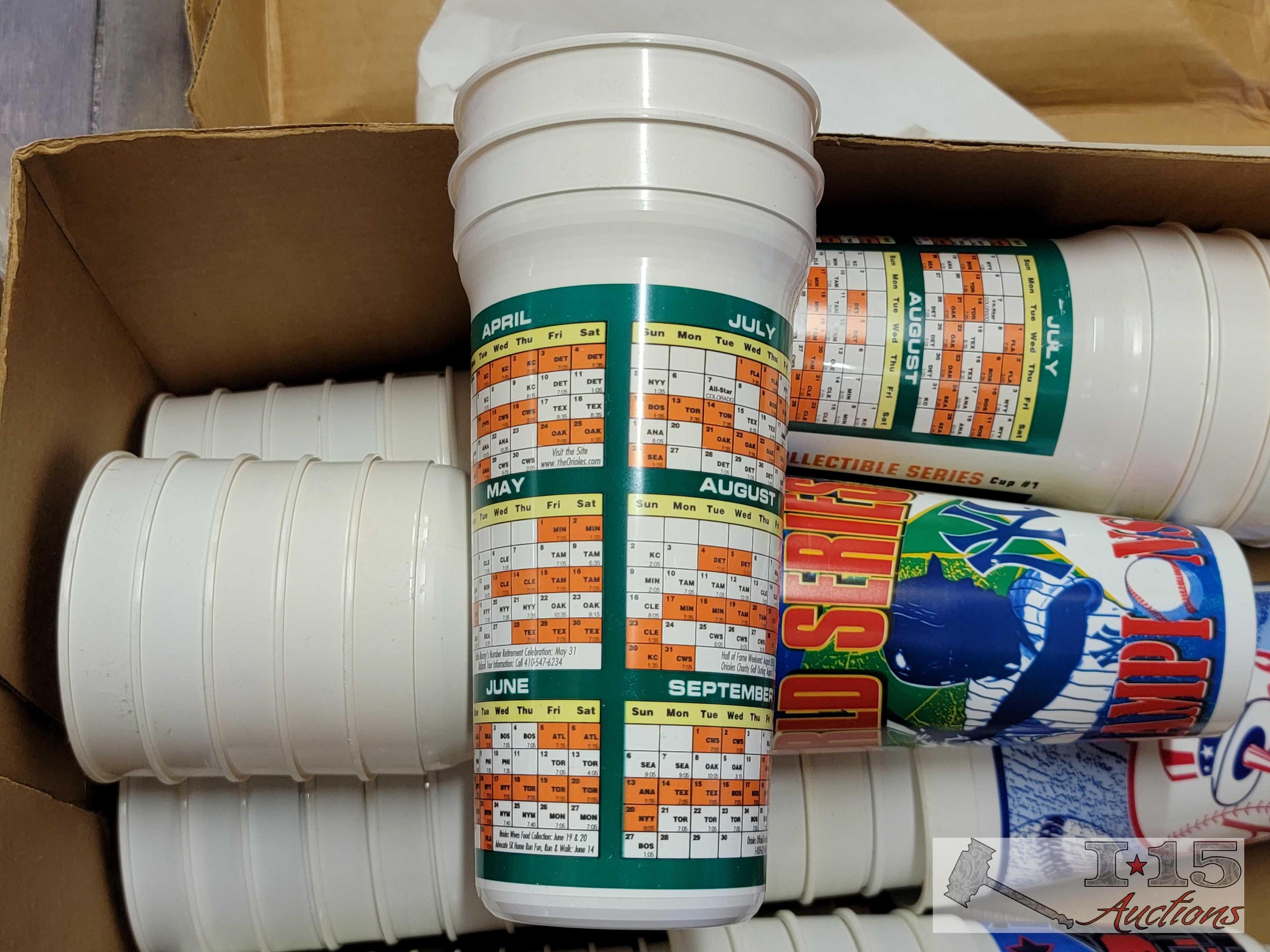 Box of Collectable Plastic Baseball Cups