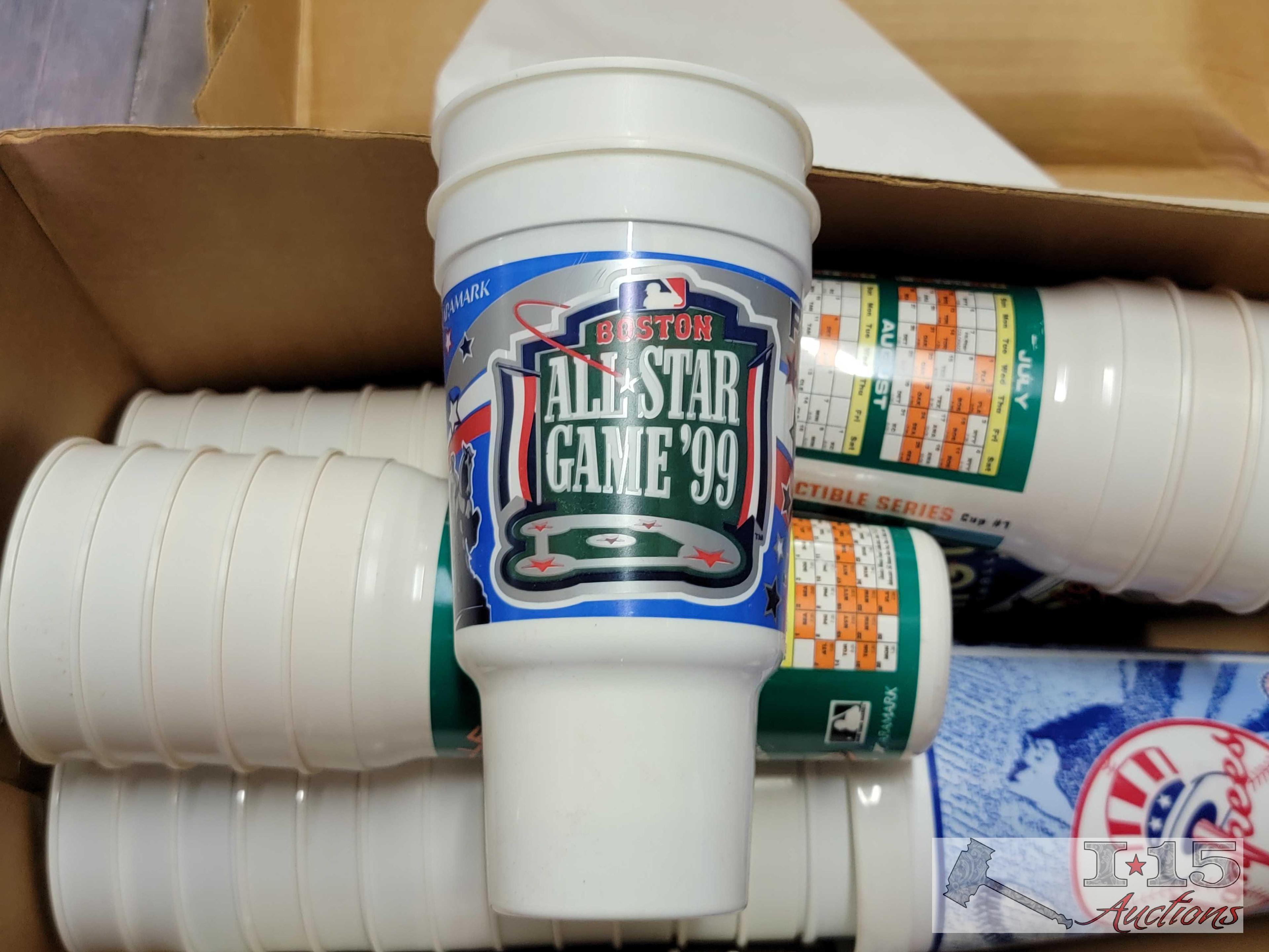 Box of Collectable Plastic Baseball Cups