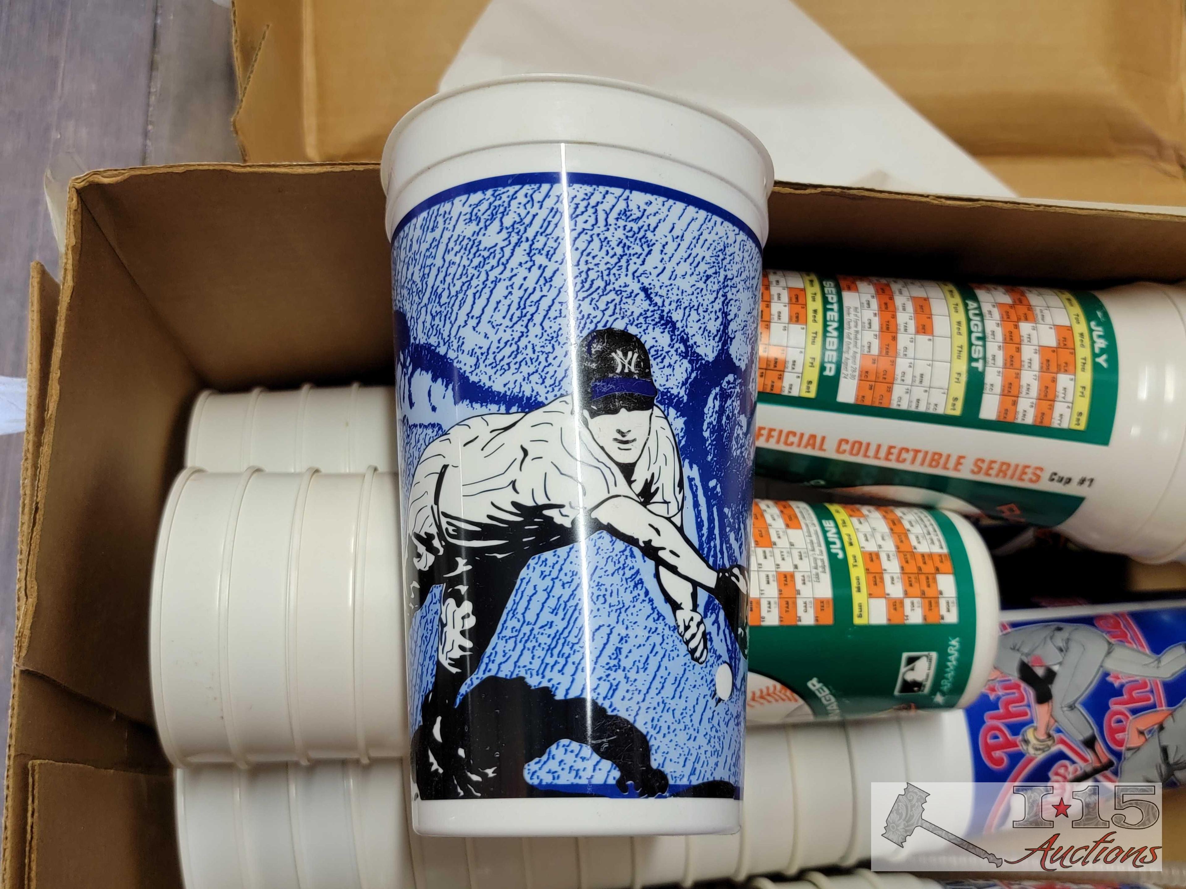 Box of Collectable Plastic Baseball Cups