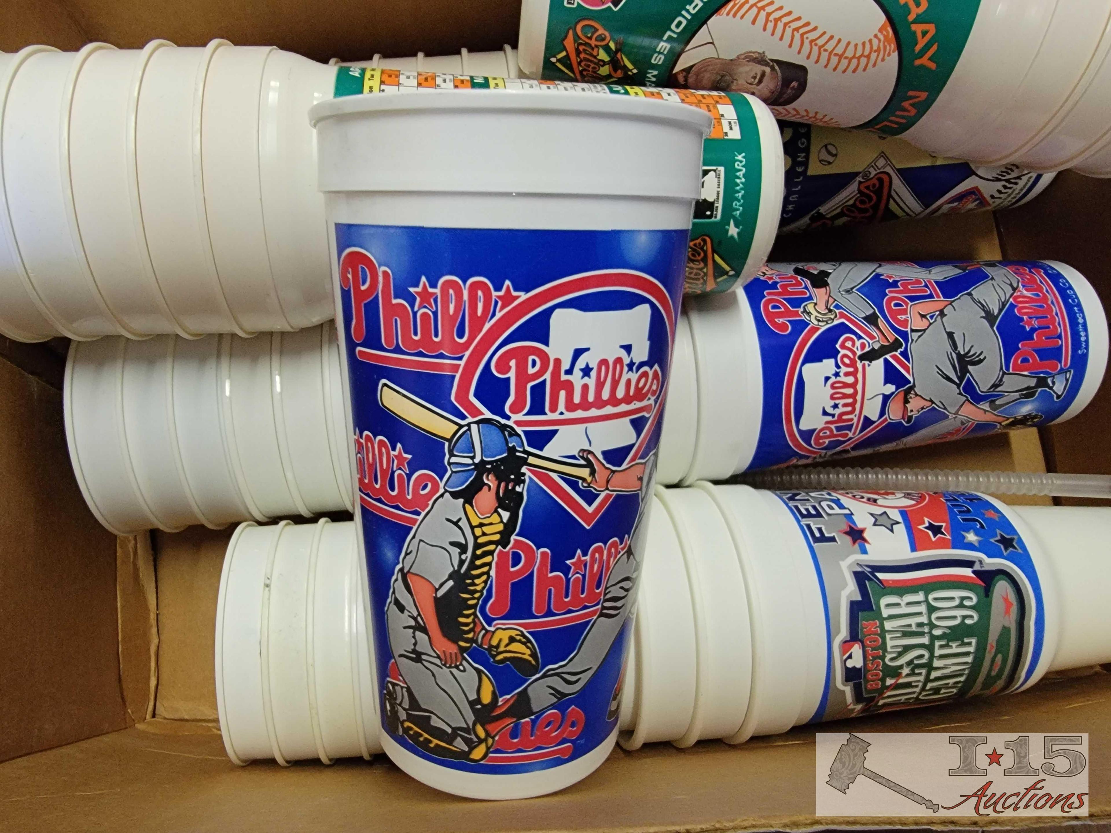 Box of Collectable Plastic Baseball Cups