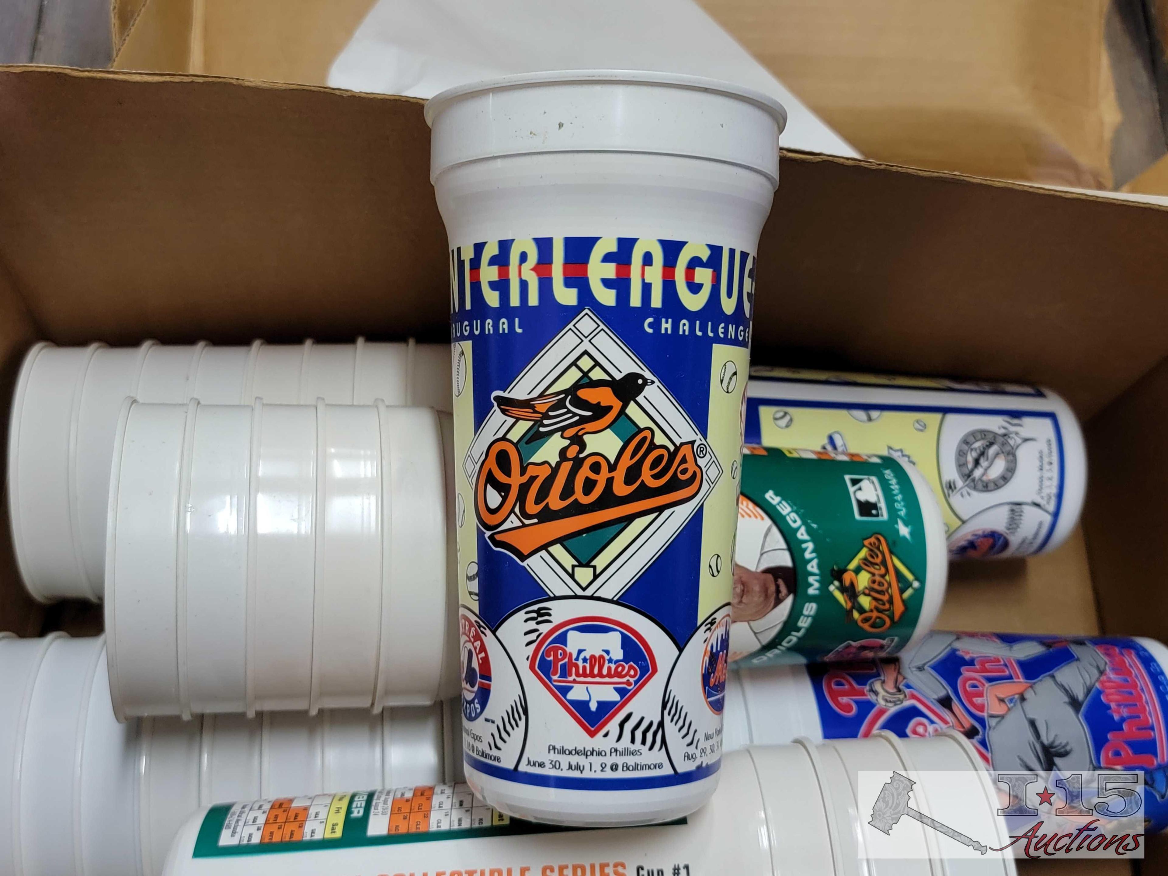Box of Collectable Plastic Baseball Cups