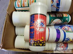 Box of Collectable Plastic Baseball Cups