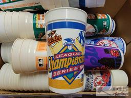 Box of Collectable Plastic Baseball Cups