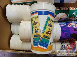 Box of Collectable Plastic Baseball Cups