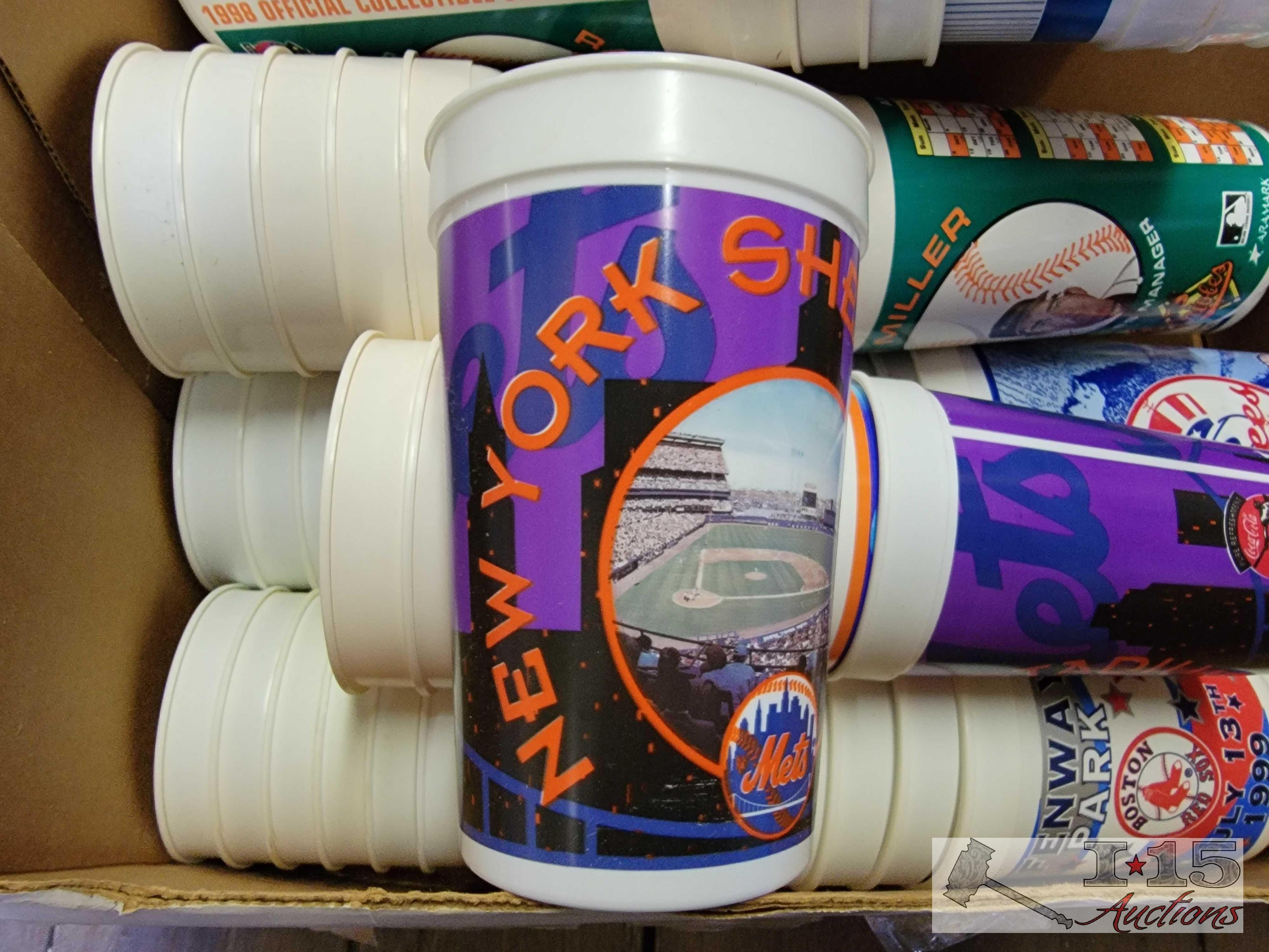 Box of Collectable Plastic Baseball Cups