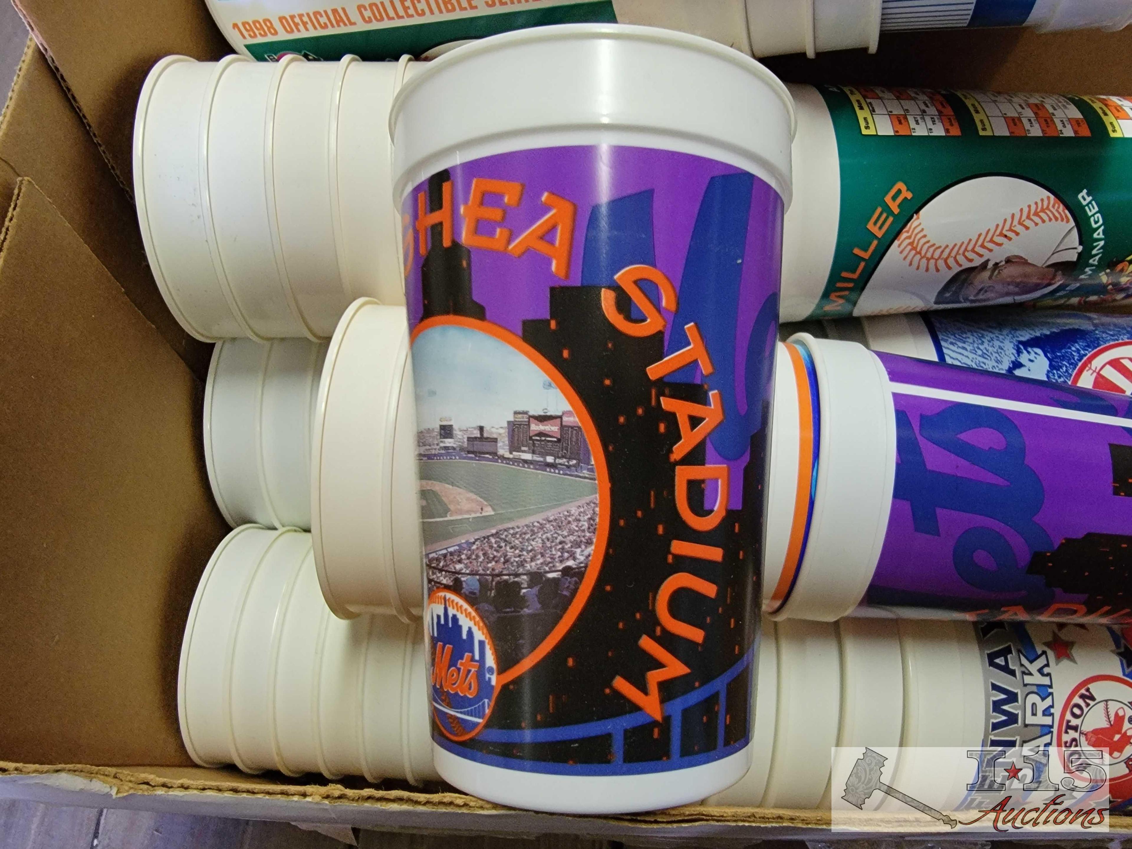 Box of Collectable Plastic Baseball Cups