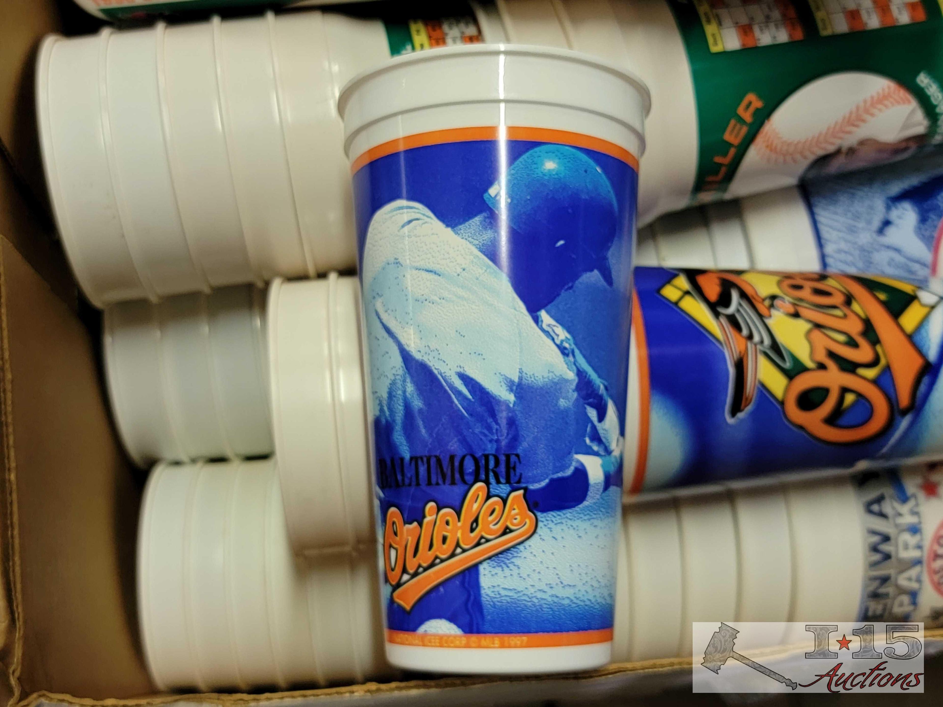 Box of Collectable Plastic Baseball Cups