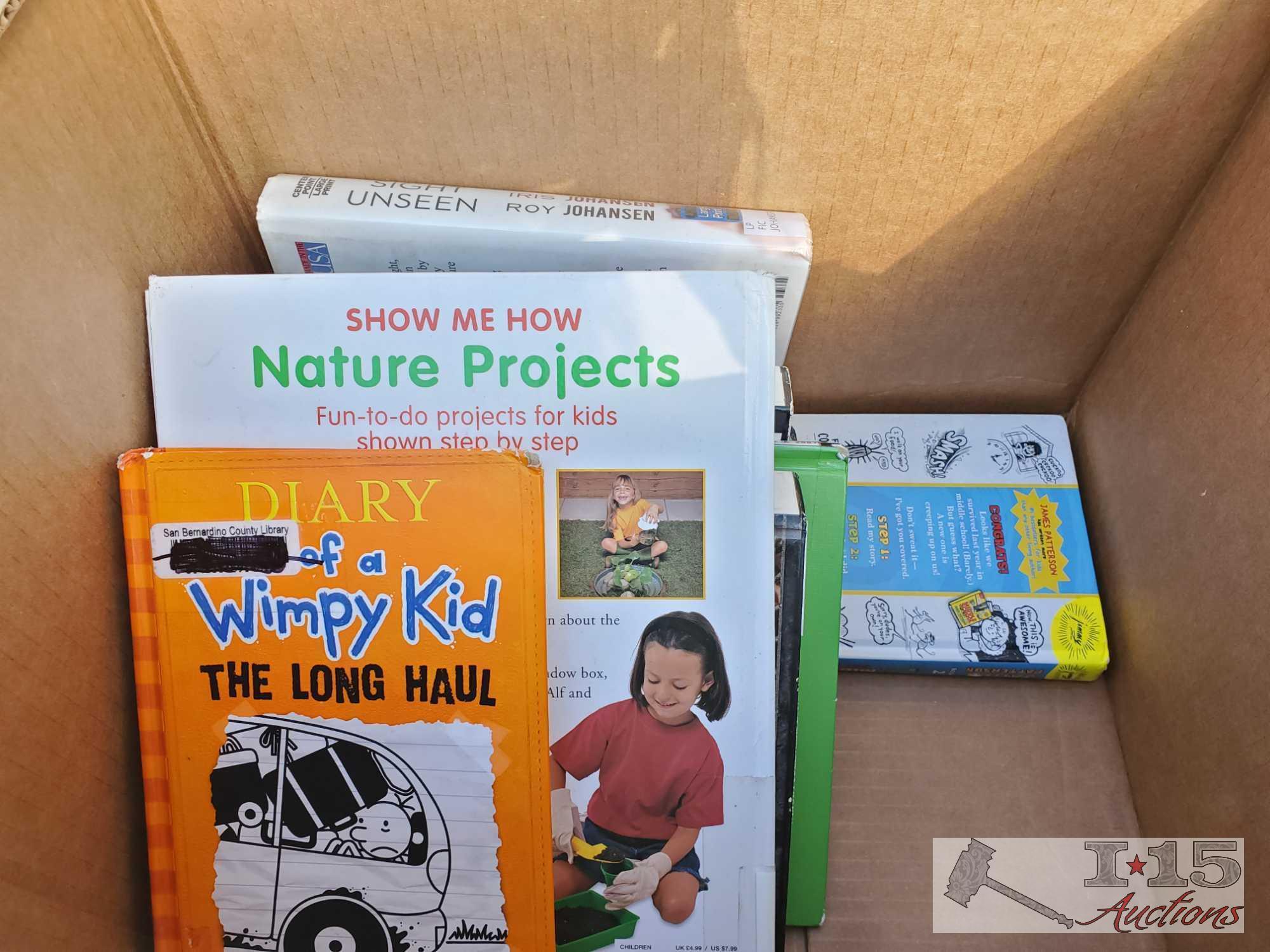 36 Boxes of Miscellaneous Library Books and DVDs
