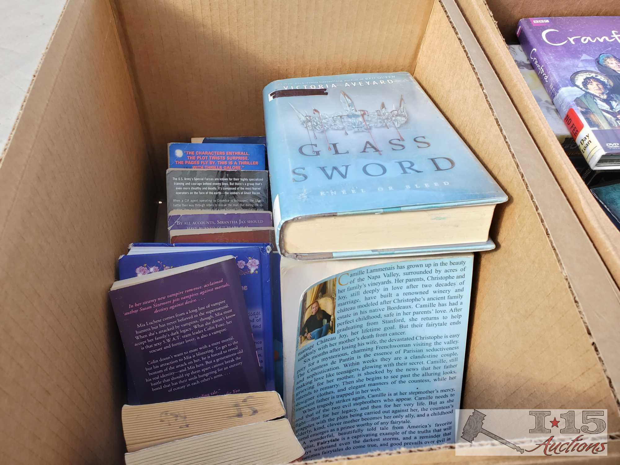 36 Boxes of Miscellaneous Library Books and DVDs