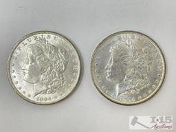 (2) 1904 Morgan Silver Dollars