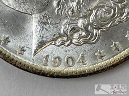 (2) 1904 Morgan Silver Dollars