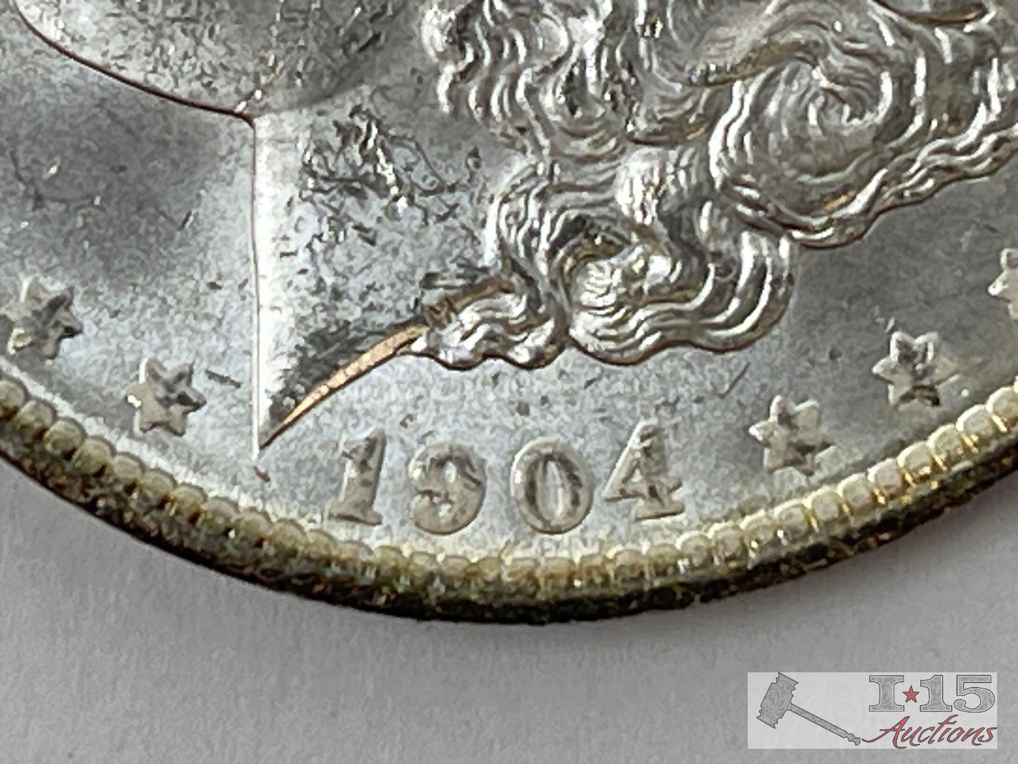 (2) 1904 Morgan Silver Dollars