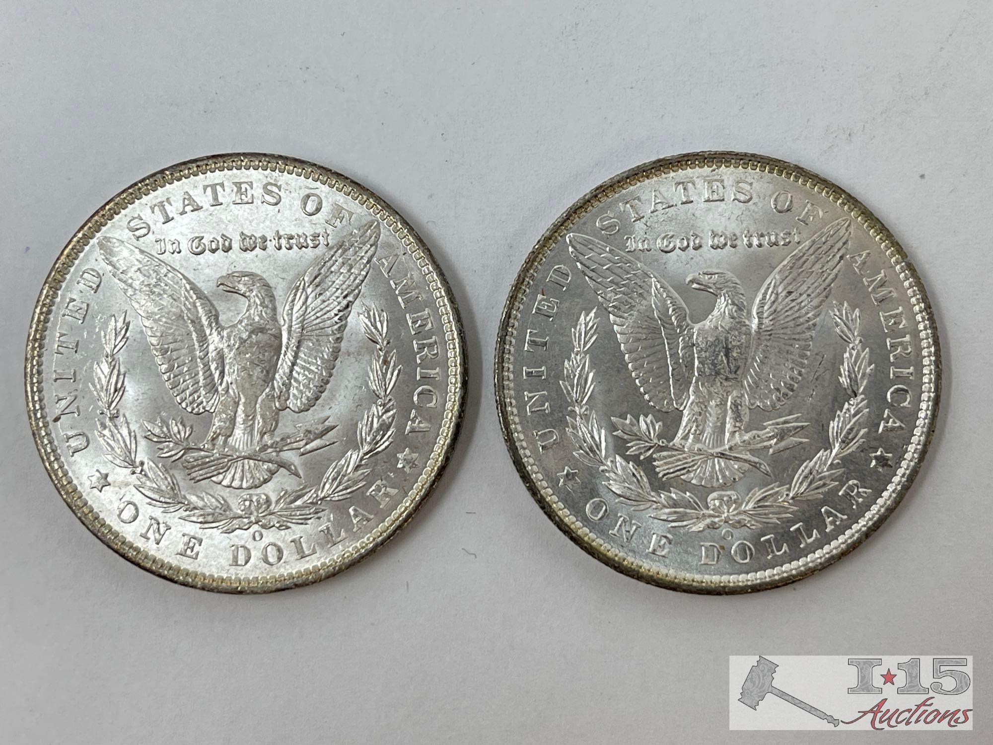 (2) 1904 Morgan Silver Dollars