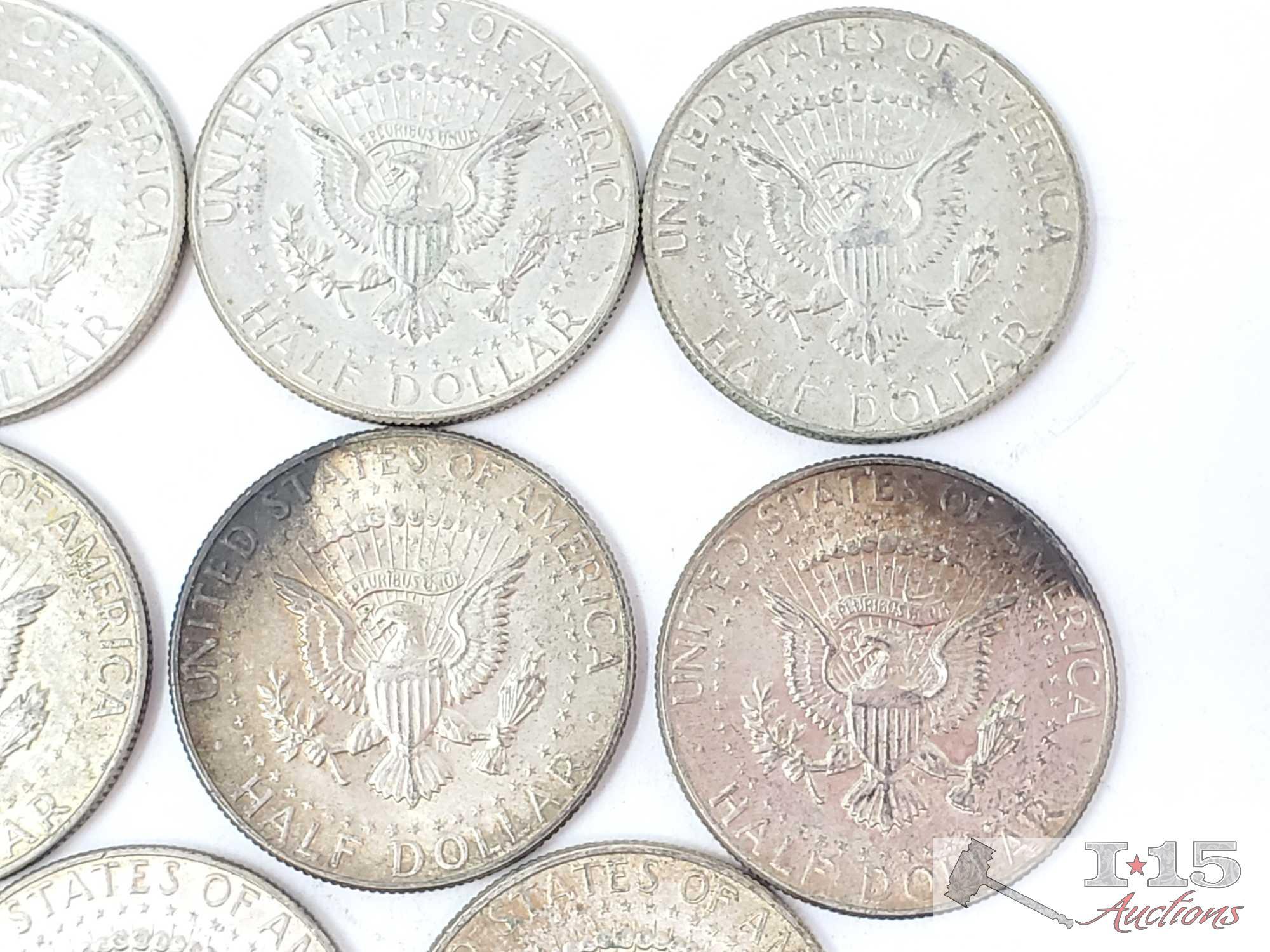 (8) 1967-1969 Kennedy Half Dollars