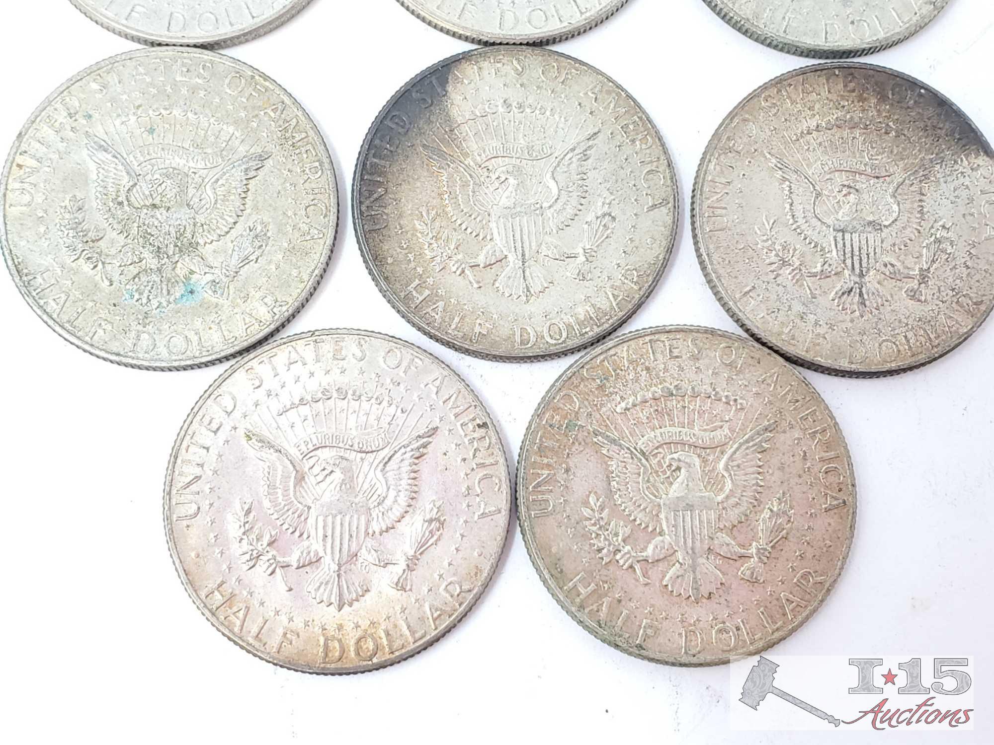 (8) 1967-1969 Kennedy Half Dollars