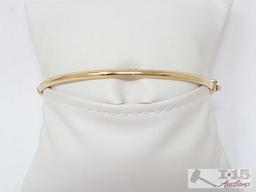 10k Gold Bangle with Diamonds, 4g