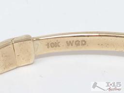 10k Gold Bangle with Diamonds, 4g