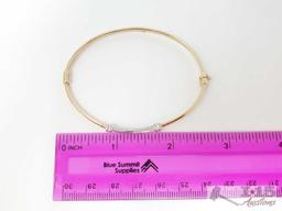 10k Gold Bangle with Diamonds, 4g