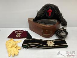 2 Masonic Knights Templar Cap, Masonic Sash