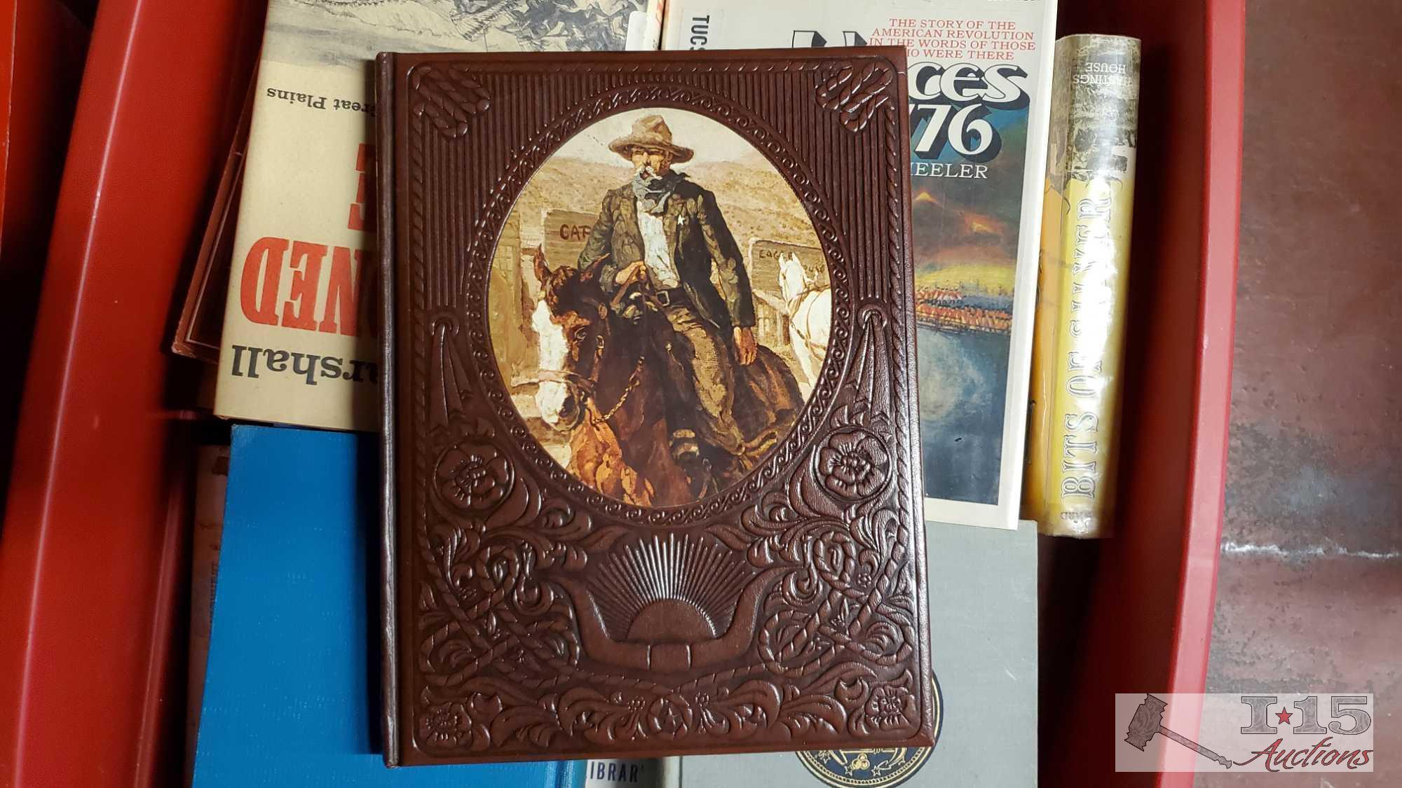 (3) Boxes of Cook Books, The Old West Series, and War History