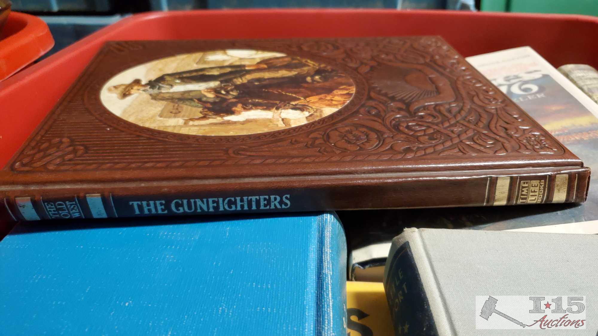 (3) Boxes of Cook Books, The Old West Series, and War History
