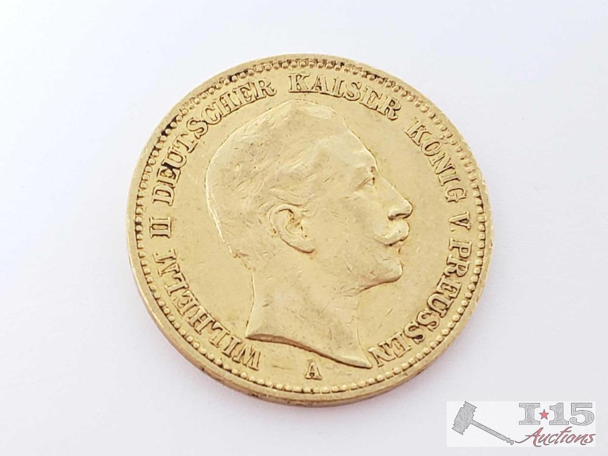 20 Mark Wilhelm II 1899 Gold Coin, 7.9g