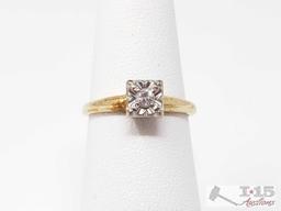 (2) 14k Gold Rings with Diamonds, 3.4g