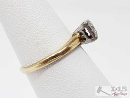 (2) 14k Gold Rings with Diamonds, 3.4g