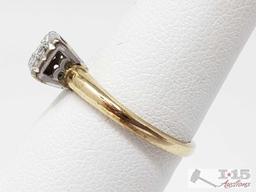 (2) 14k Gold Rings with Diamonds, 3.4g