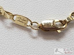 14k Gold Rope Chain With Pendant, 18.5g