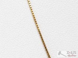 14k Gold Necklace With Ruby Pendant, 1.9g