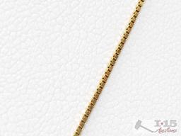 14k Gold Necklace With Ruby Pendant, 1.9g
