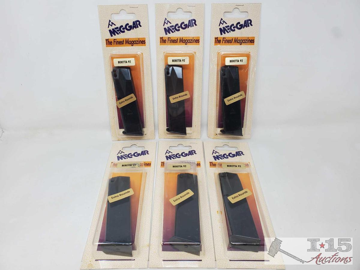 (6) Beretta 92 9mm 17rd Magazines