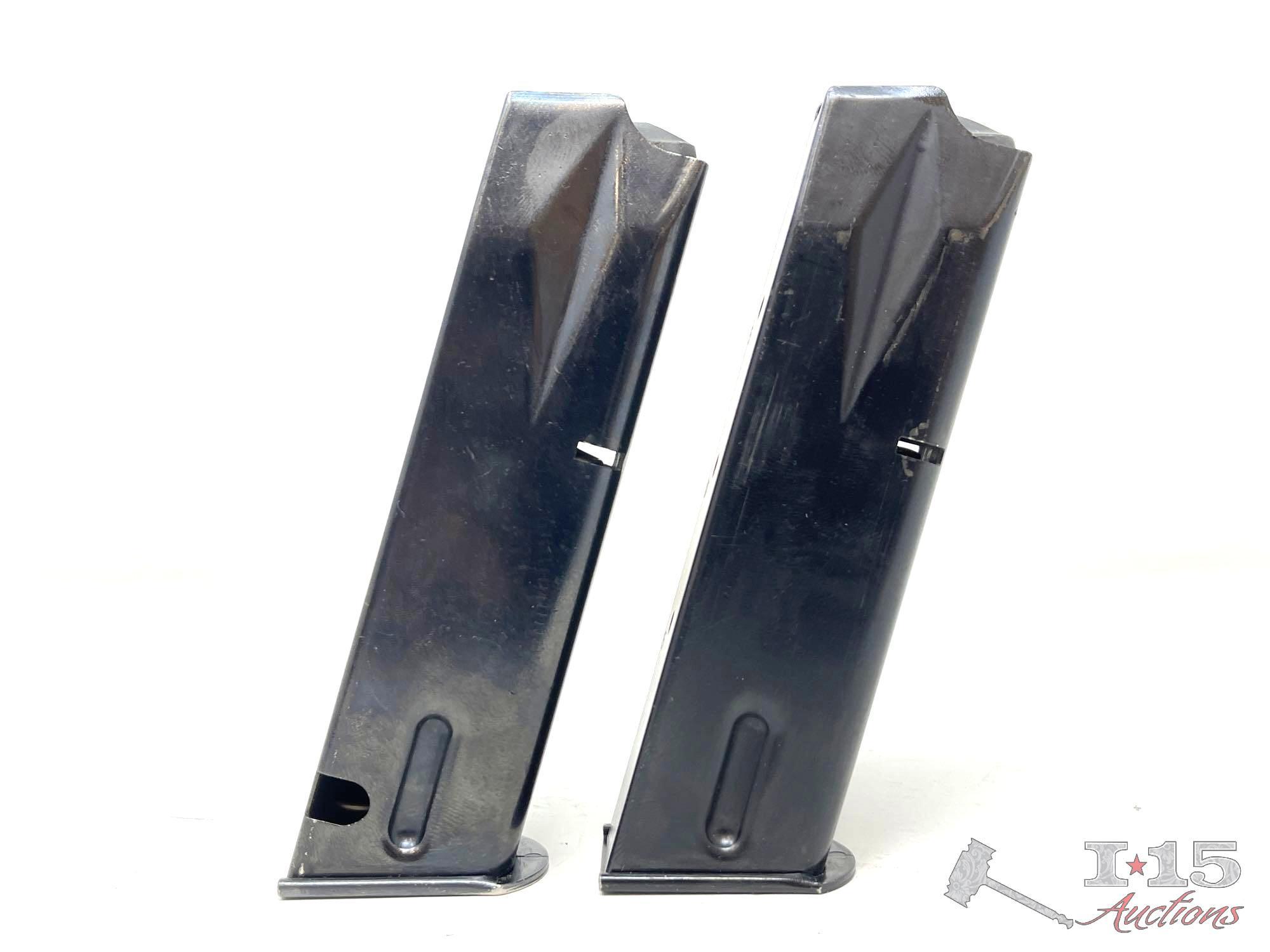 (2) Beretta 92F 9mm 15rd Magazines