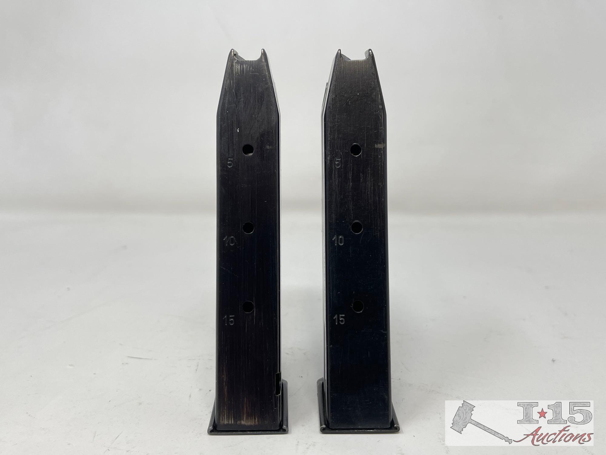 (2) Beretta 92F 9mm 15rd Magazines