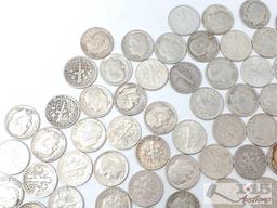 Pre 1964 Roosevelt and Mercury Dimes, 354g