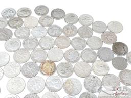 Pre 1964 Roosevelt and Mercury Dimes, 354g