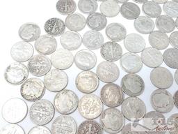 Pre 1964 Roosevelt and Mercury Dimes, 354g