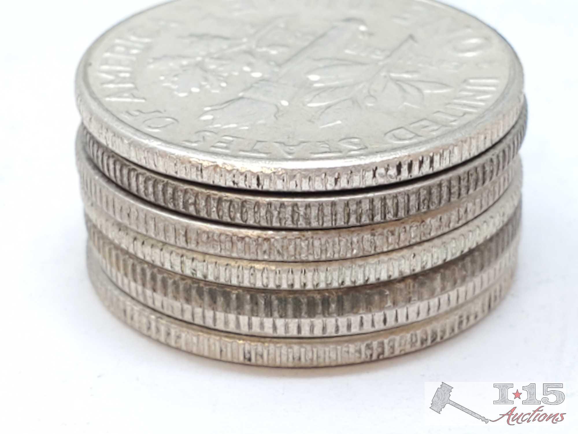 Pre 1964 Roosevelt and Mercury Dimes, 354g