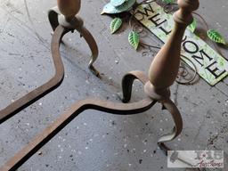 Welcome Sign & Andirons