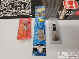 (2) License Plate Frames, (2) Key Chains, Necklace & More