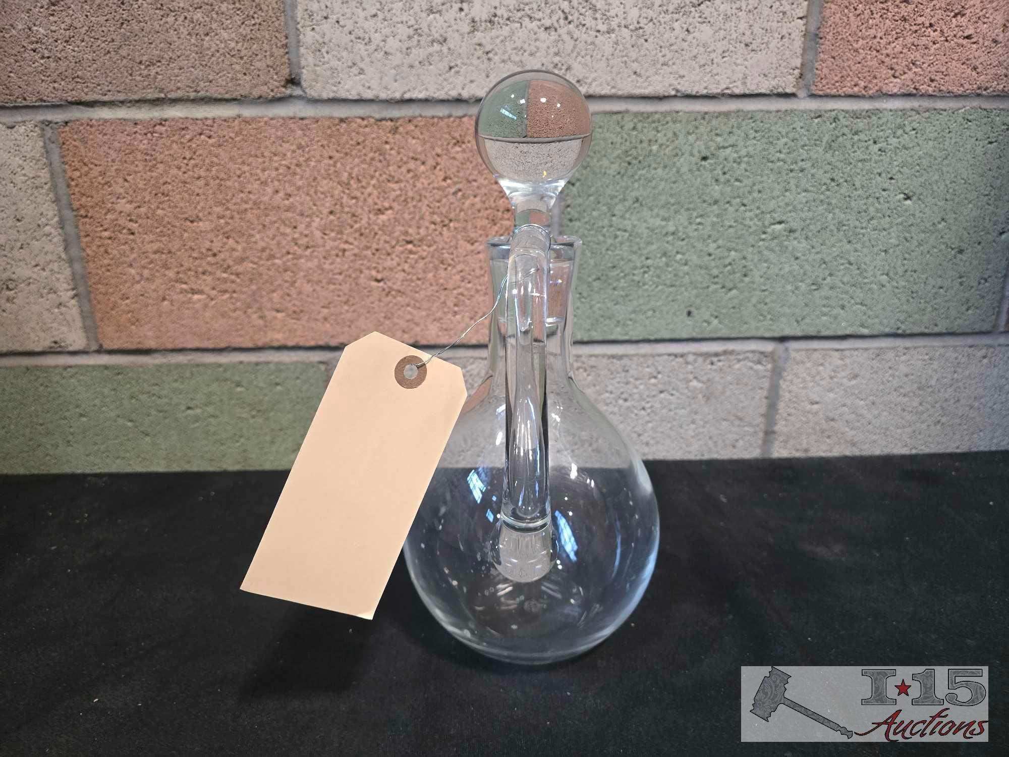 Baccarat Crystal Handled Decanter with Stopper