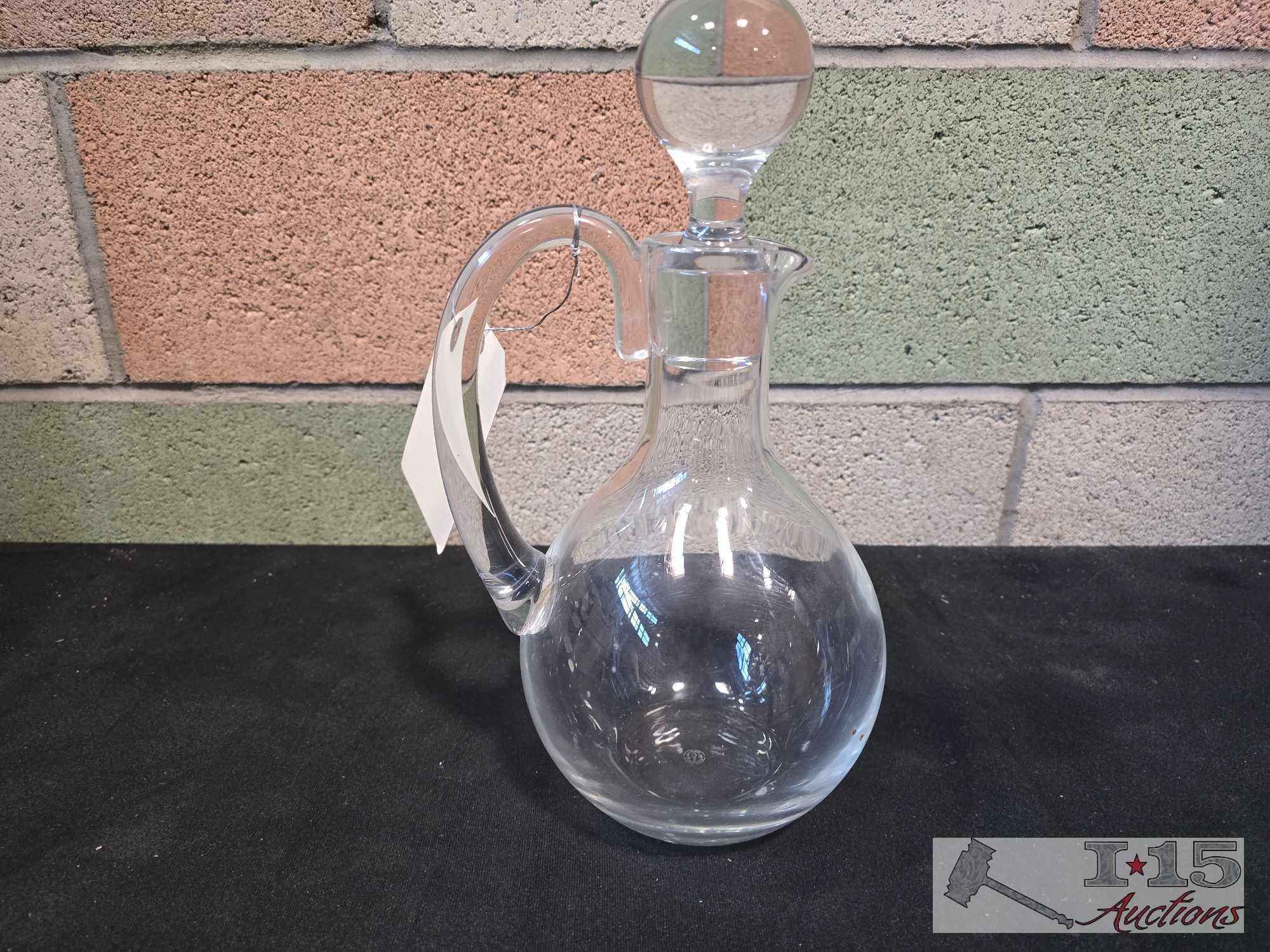 Baccarat Crystal Handled Decanter with Stopper