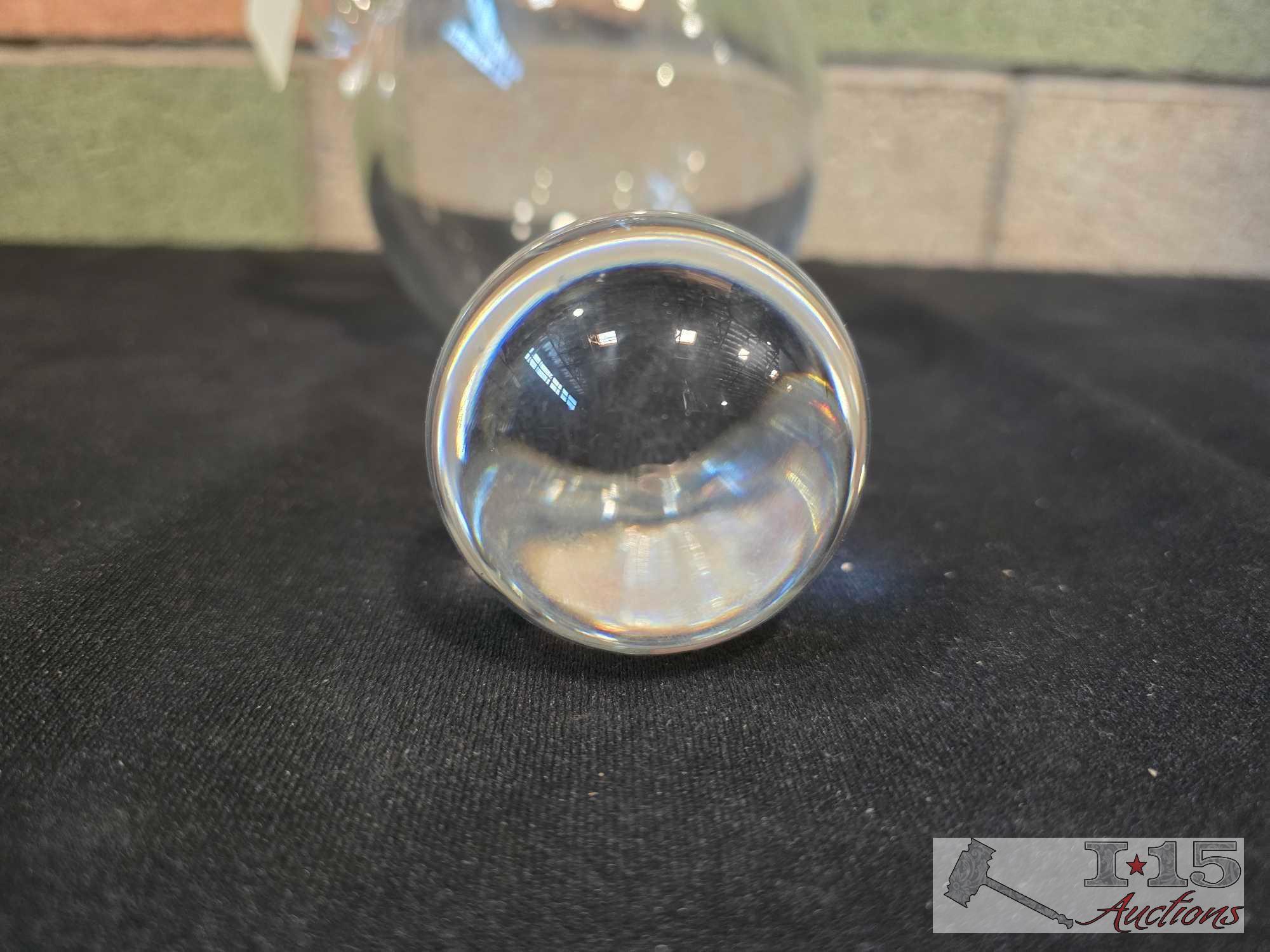 Baccarat Crystal Handled Decanter with Stopper