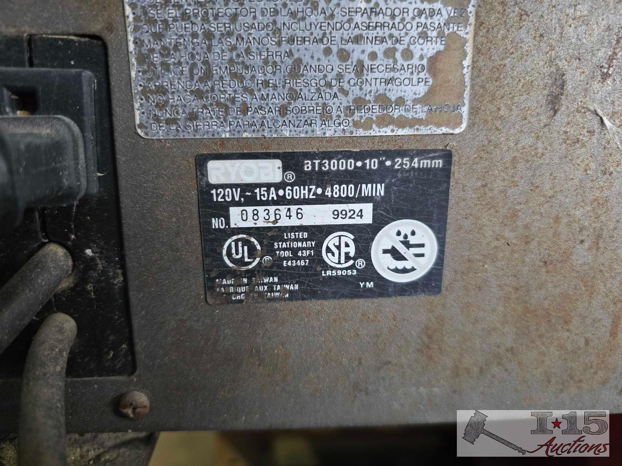 Ryobi BT 3000 Table Saw