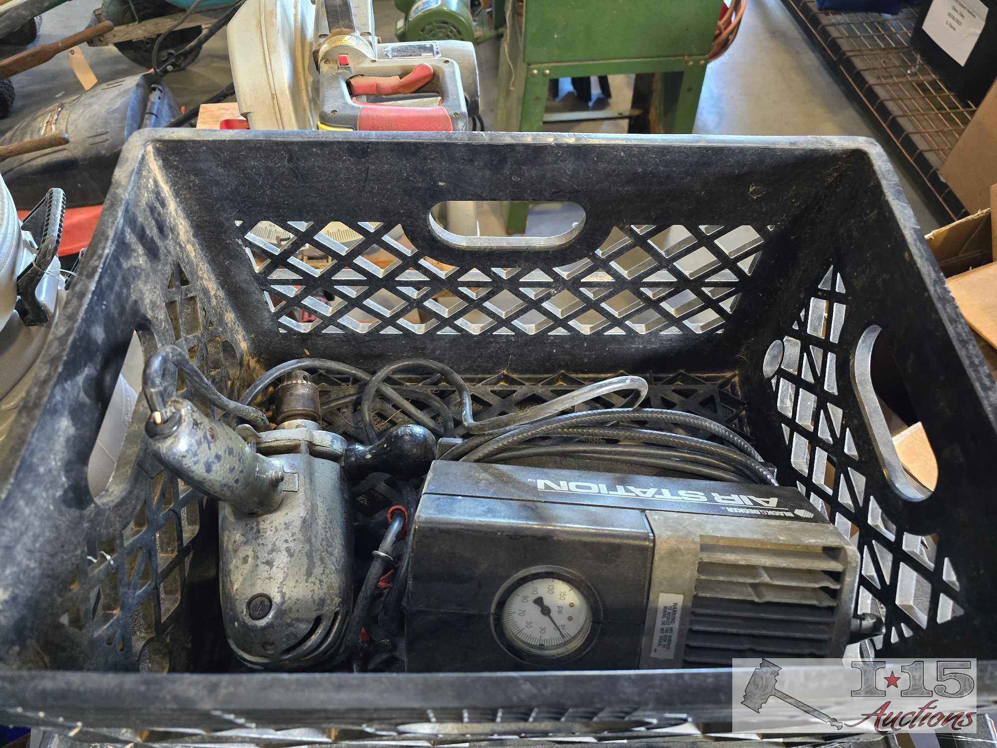 Black and Decker Air Compressor and Drill